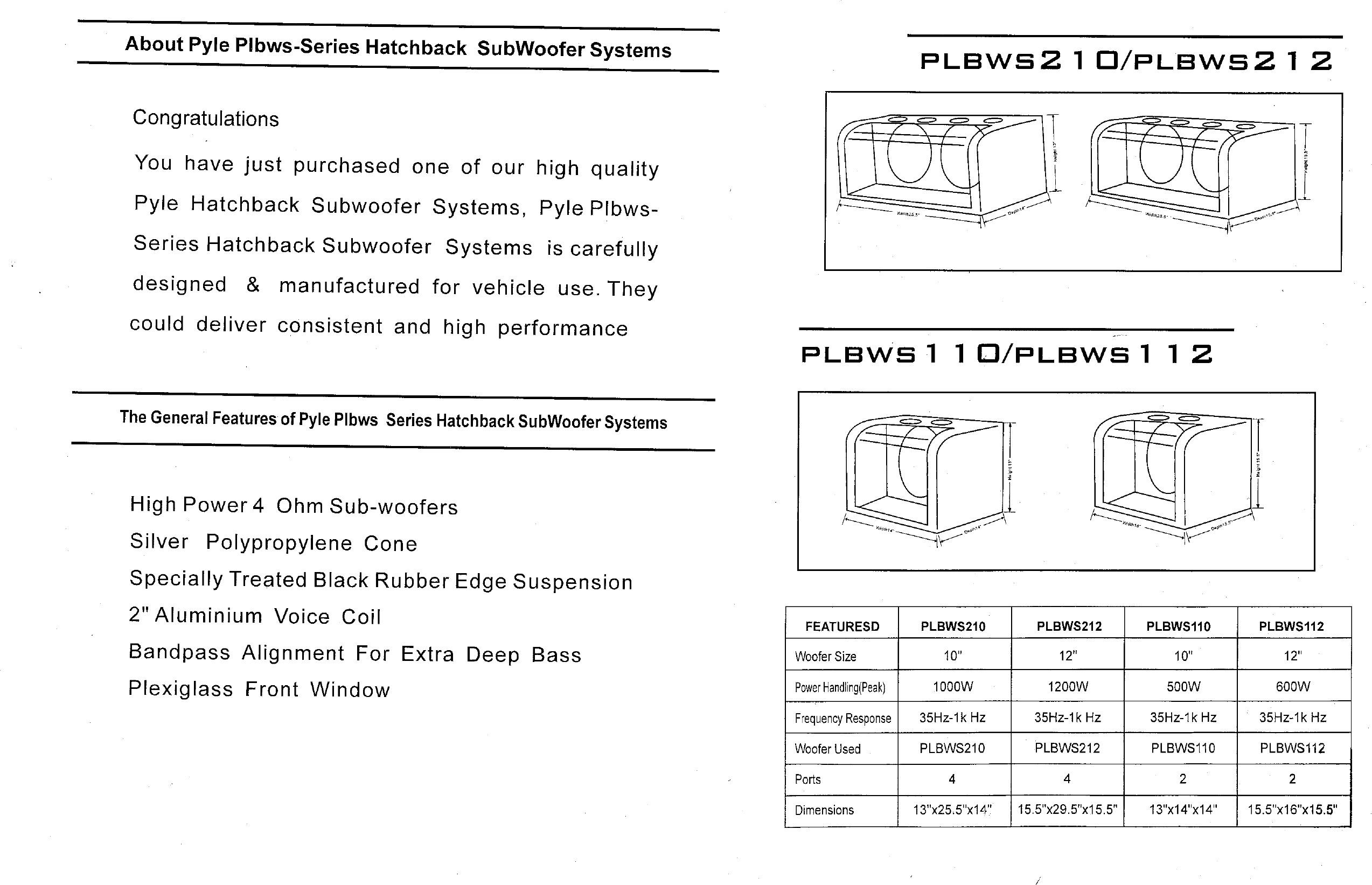 Page 1 of 3 - Pyle-Audio Pyle-Audio-Plbws-Series-Users-Manual-  Pyle-audio-plbws-series-users-manual