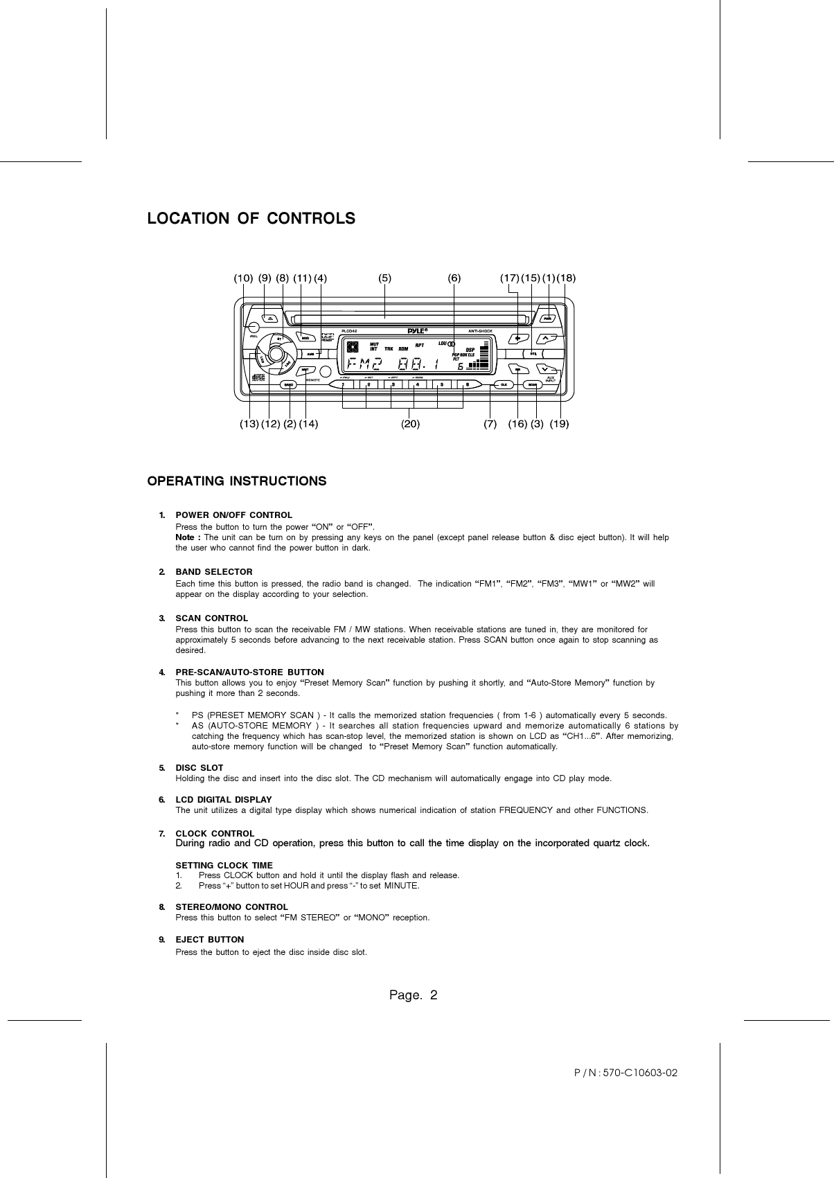 Pyle Audio Plcd42 Users Manual 570 C10603 02