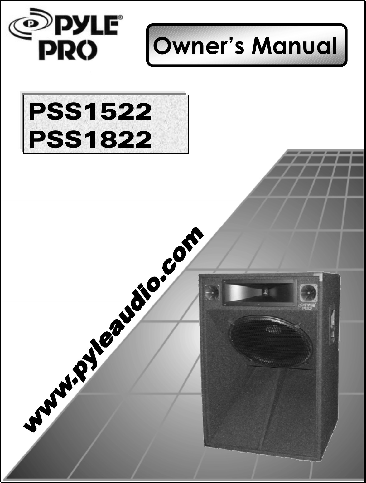 Pyle Audio Pss1522 Users Manual