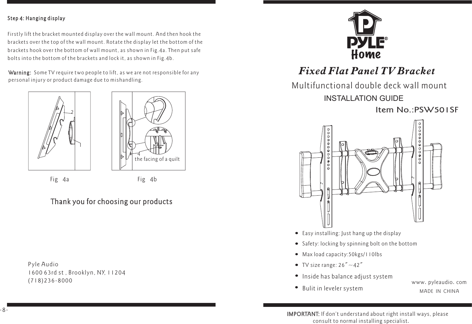 Page 1 of 4 - Pyle-Audio Pyle-Audio-Psw501Sf-Users-Manual- 35303153462D5332D0CDB8BDBCFEB0FC2834C3B6C5F2D5CDA3A930382E31312E31392E636472  Pyle-audio-psw501sf-users-manual