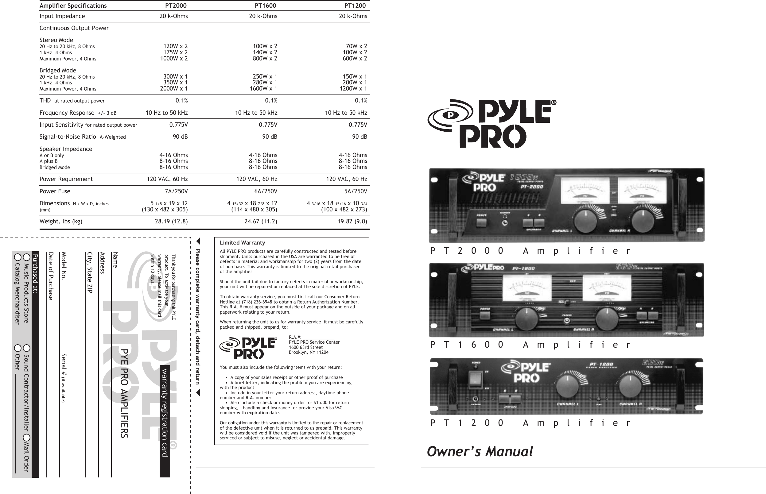 Page 1 of 4 - Pyle-Audio Pyle-Audio-Pt1200-Users-Manual-  Pyle-audio-pt1200-users-manual