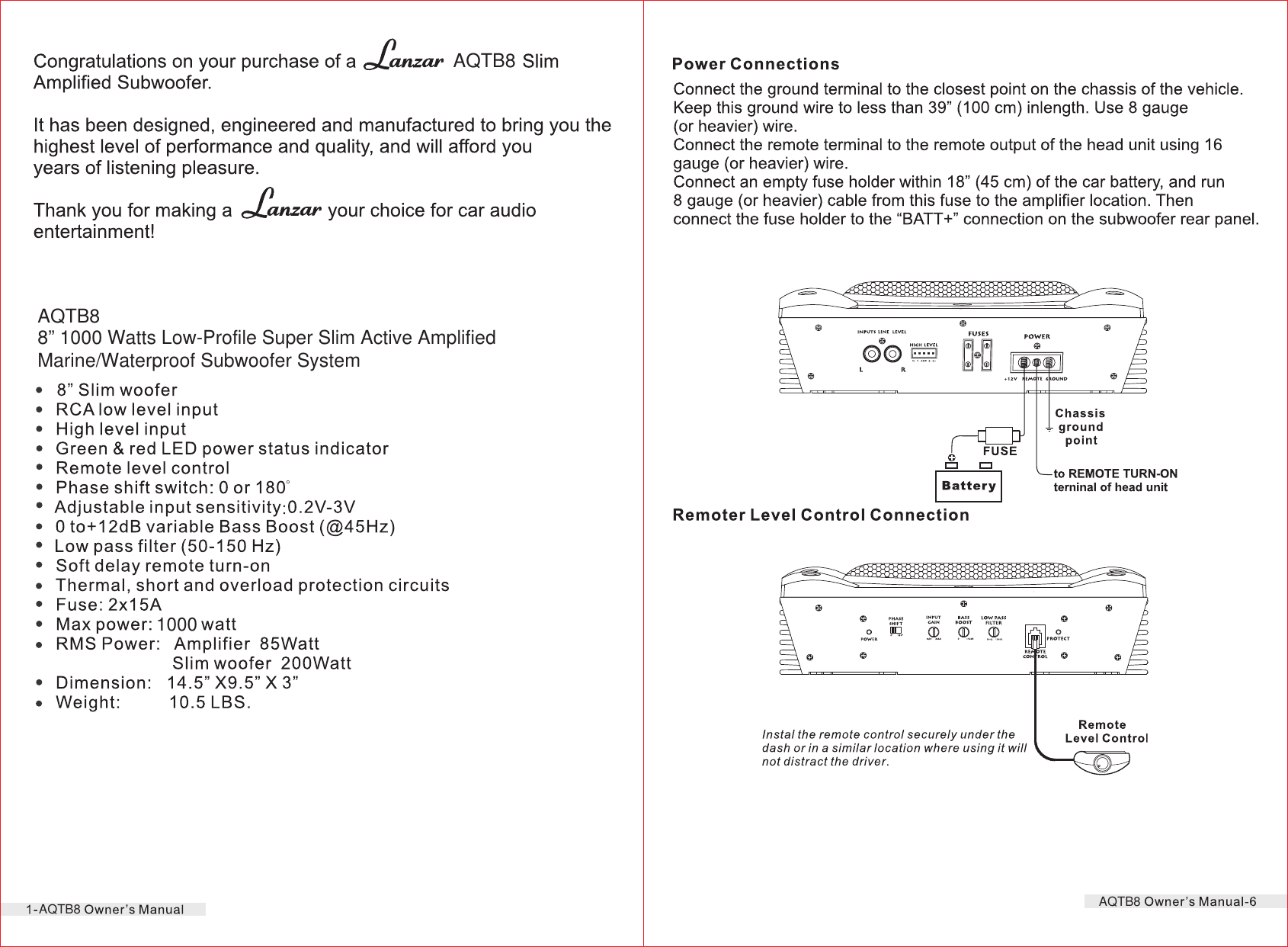 Page 2 of 4 - Pyle-Audio Pyle-Audio-Speaker-Aqtb8-Users-Manual-  Pyle-audio-speaker-aqtb8-users-manual