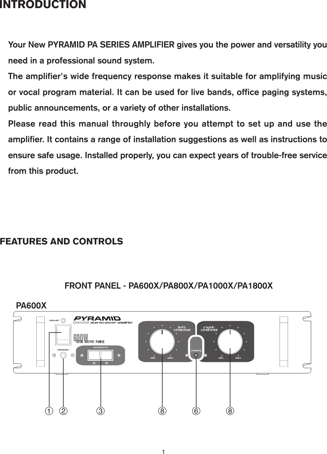 Page 2 of 8 - Pyramid-Car-Audio Pyramid-Car-Audio-Pa1000X-Users-Manual-  Pyramid-car-audio-pa1000x-users-manual