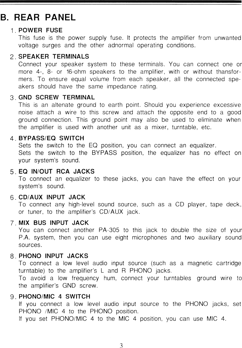 Page 5 of 11 - Pyramid-Car-Audio Pyramid-Car-Audio-Pa-305-Users-Manual-  Pyramid-car-audio-pa-305-users-manual