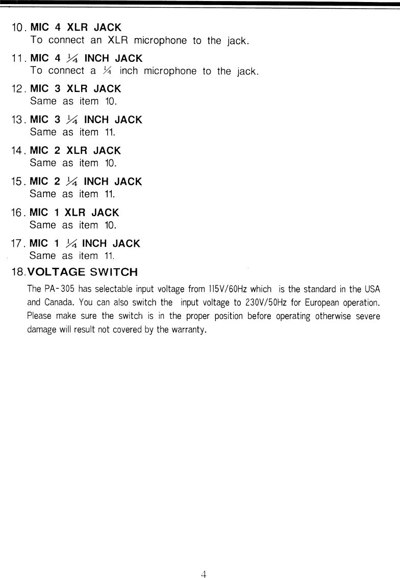 Page 6 of 11 - Pyramid-Car-Audio Pyramid-Car-Audio-Pa-305-Users-Manual-  Pyramid-car-audio-pa-305-users-manual