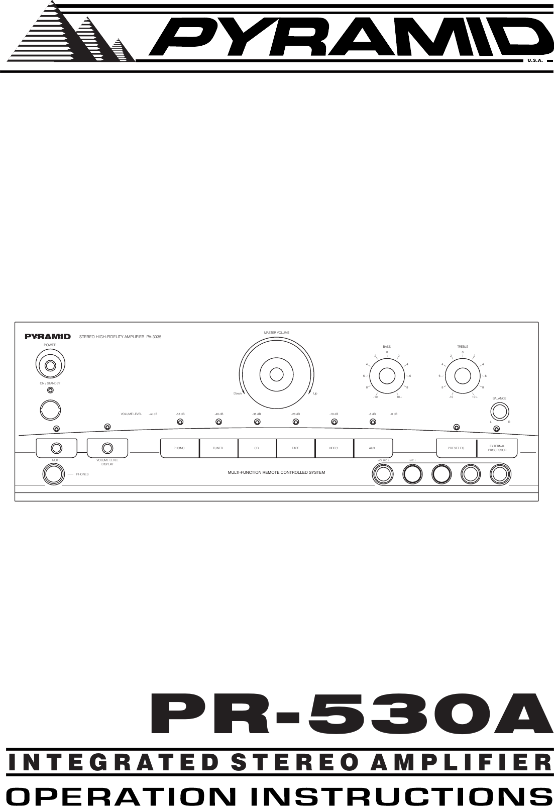 Page 1 of 9 - Pyramid-Car-Audio Pyramid-Car-Audio-Pr530A-Users-Manual-  Pyramid-car-audio-pr530a-users-manual