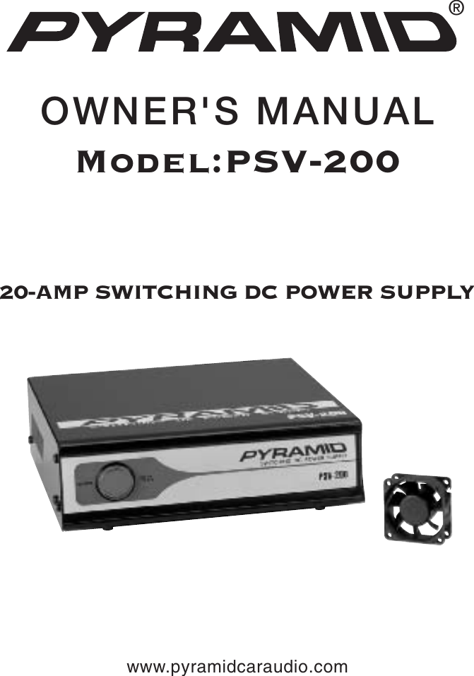 Page 1 of 8 - Pyramid-Car-Audio Pyramid-Car-Audio-Pyramid-Car-Audio-Power-Supply-Psv-200-Users-Manual-  Pyramid-car-audio-pyramid-car-audio-power-supply-psv-200-users-manual