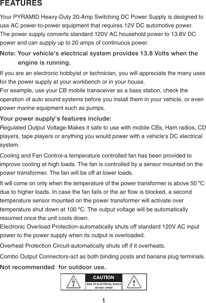 Page 3 of 8 - Pyramid-Car-Audio Pyramid-Car-Audio-Pyramid-Car-Audio-Power-Supply-Psv-200-Users-Manual-  Pyramid-car-audio-pyramid-car-audio-power-supply-psv-200-users-manual