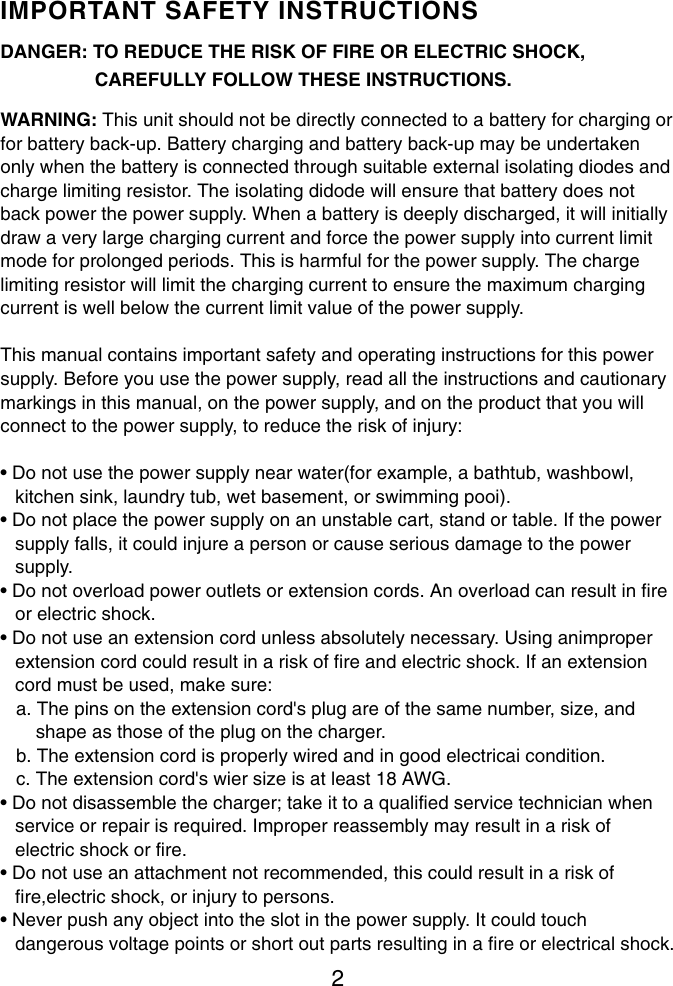 Page 4 of 8 - Pyramid-Car-Audio Pyramid-Car-Audio-Pyramid-Car-Audio-Power-Supply-Psv-200-Users-Manual-  Pyramid-car-audio-pyramid-car-audio-power-supply-psv-200-users-manual