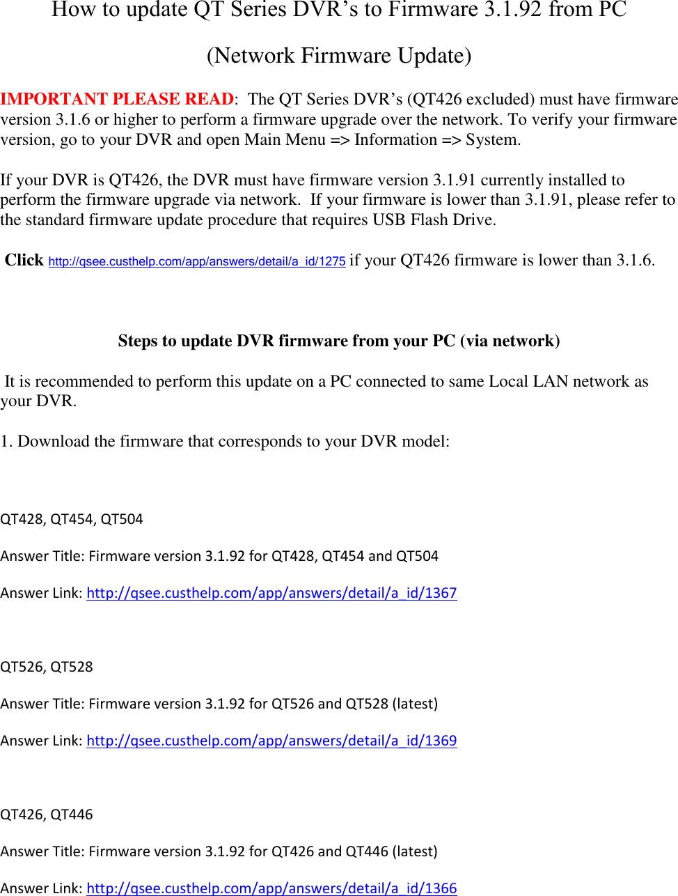 Page 1 of 6 - Q-See 1640-Remotefirmwareupdatewindows 3.1.92 1114 User Manual 1640-Remote Firmware Update Windows