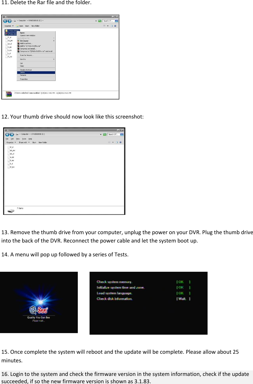 Page 4 of 4 - Q-See 1643-Qt428 Firmwareupdate 3.1.83 (Flash) User Manual Firmware Update