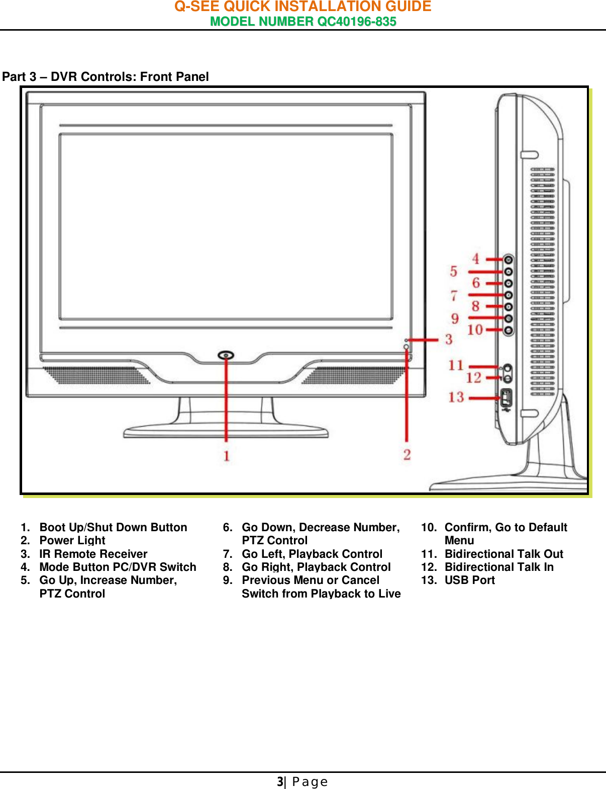 Page 4 of 9 - Q-See Q-See-Qc40196-835-Users-Manual- 44KRTC QUICK INSTALLATION GUIDE  Q-see-qc40196-835-users-manual