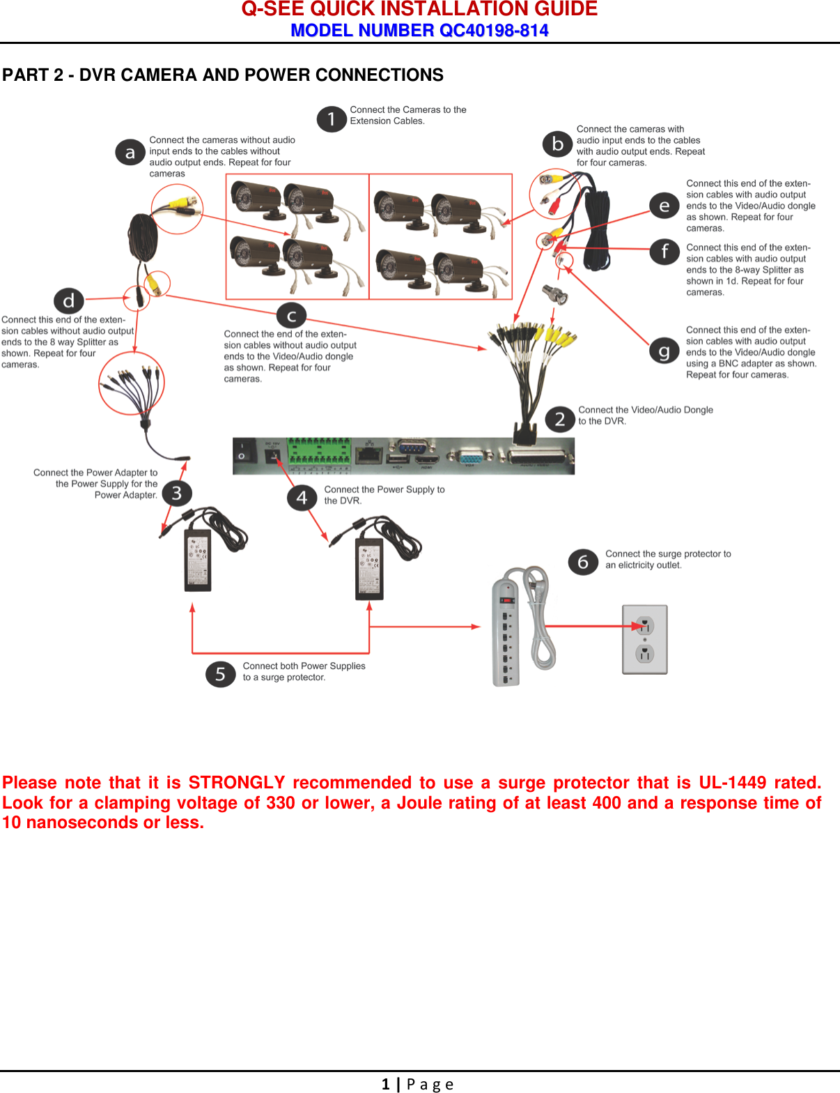 Page 3 of 9 - Q-See Q-See-Qc40198-814-Users-Manual- 44KRTC QUICK INSTALLATION GUIDE  Q-see-qc40198-814-users-manual