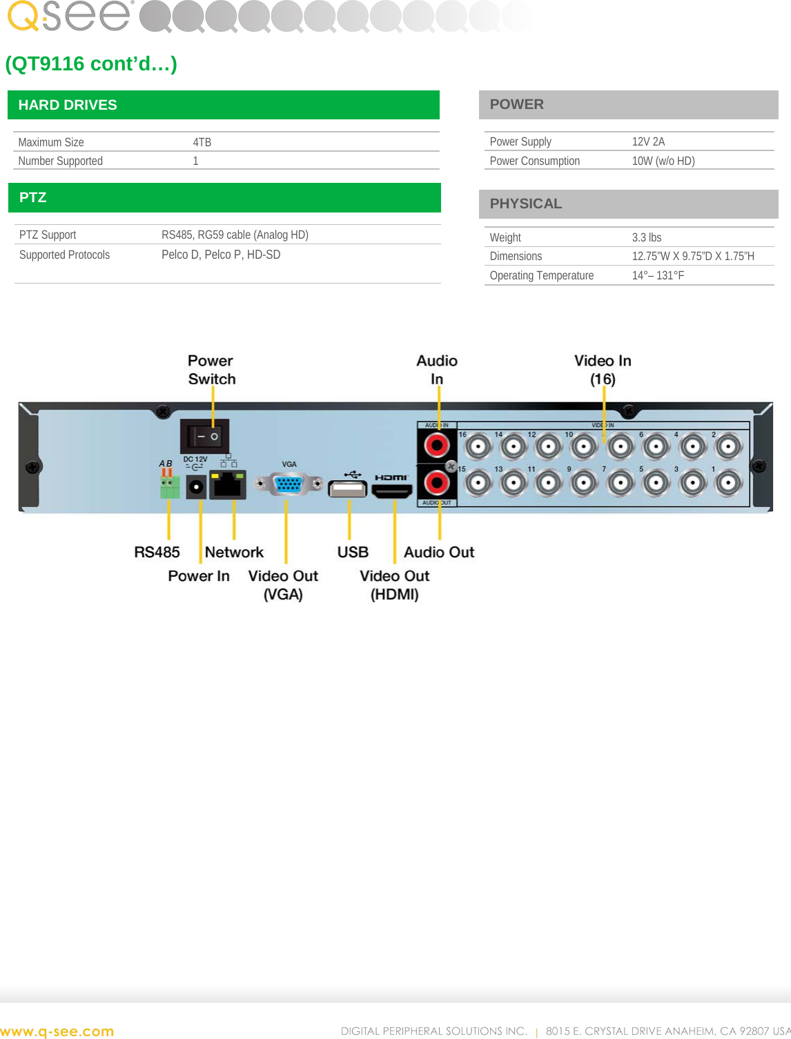 Q See Qc9116 User Manual