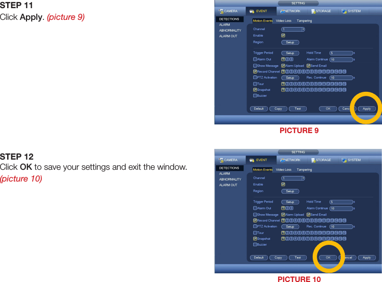 Q See Qc Motion Detection Sensitivity User Manual