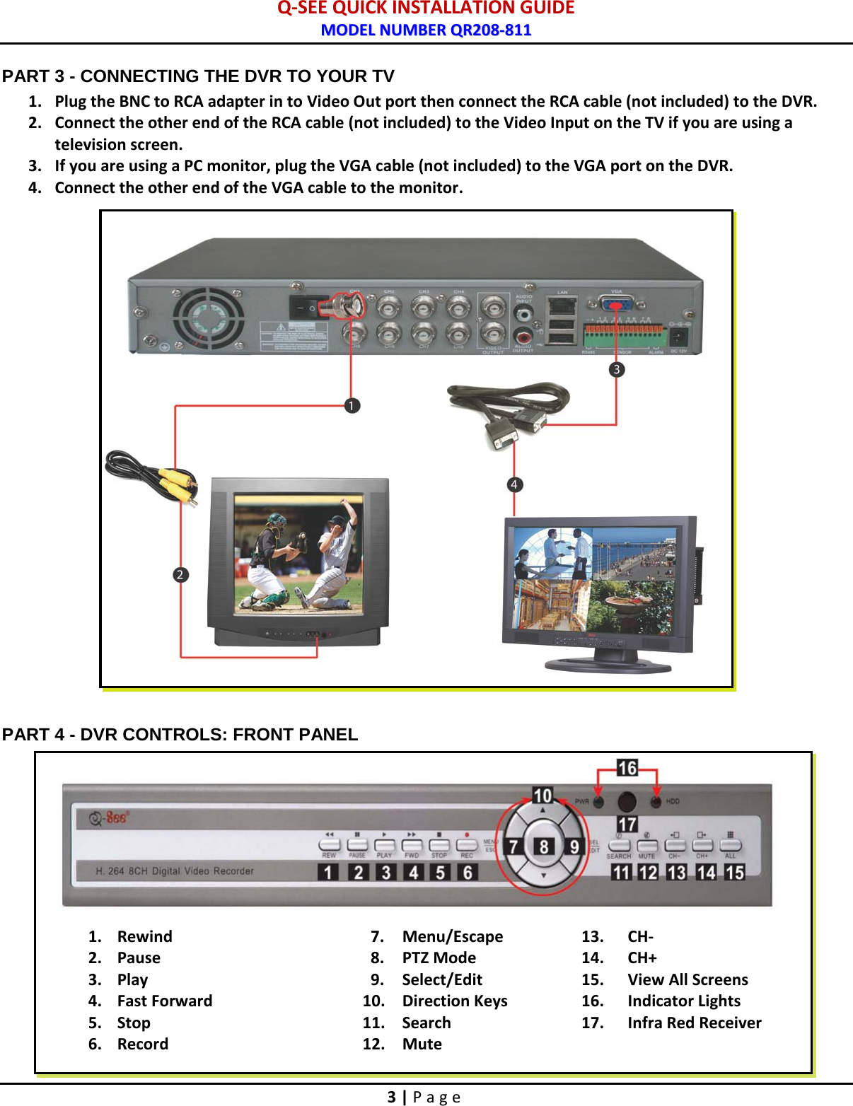 Page 4 of 9 - Q-See Qr208-811-Qsweb 44KRTC QUICK INSTALLATION GUIDE User Manual