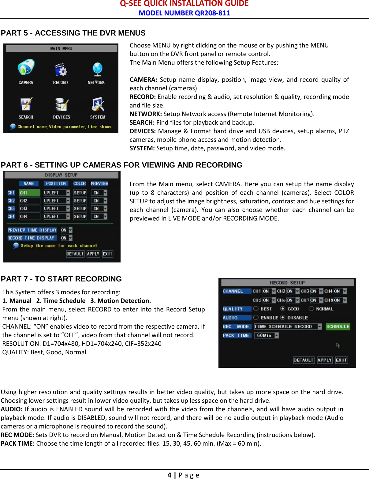 Page 5 of 9 - Q-See Qr208-811-Qsweb 44KRTC QUICK INSTALLATION GUIDE User Manual