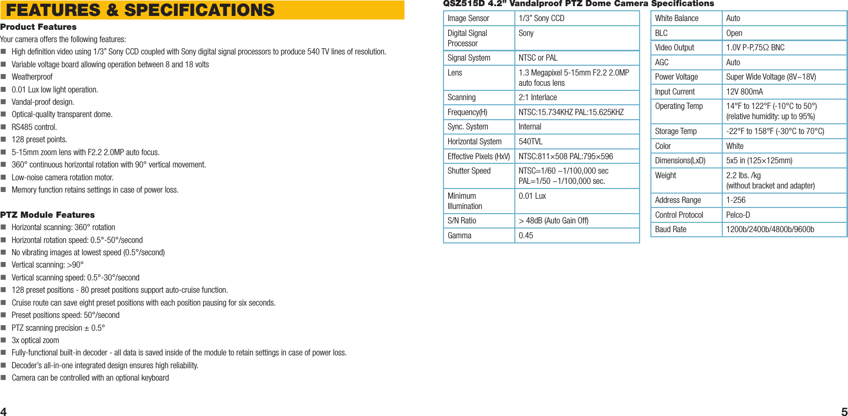 Page 3 of 9 - Q-See Qsz515D Camera Manual 145Mmx145Mm Web User