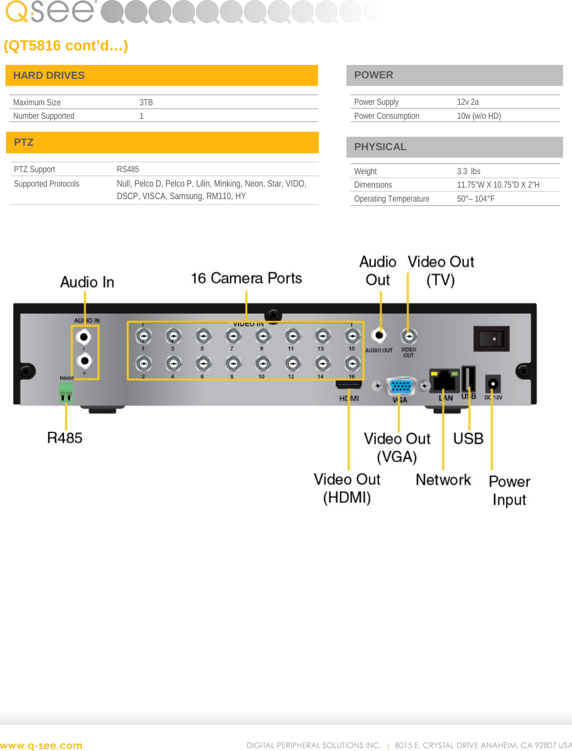 Page 2 of 2 - Q-See Qt5816 User Manual