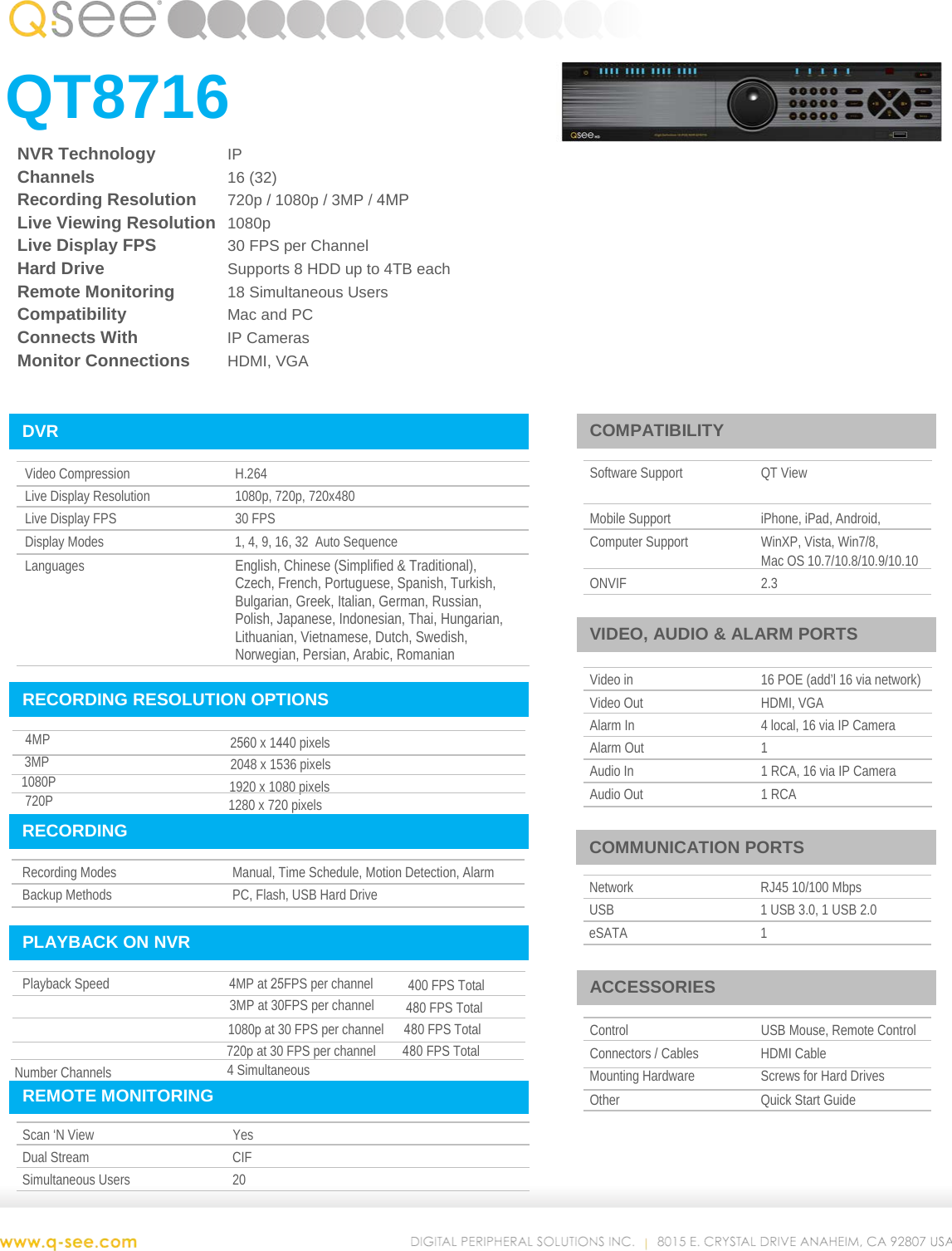 Page 1 of 2 - Q-See Qt8716 User Manual