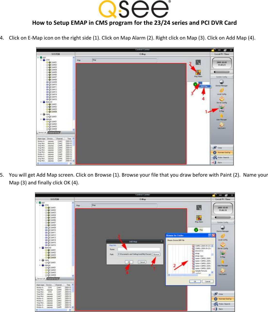 Page 2 of 3 - Q-See Setup Emap In Cms Program User Manual