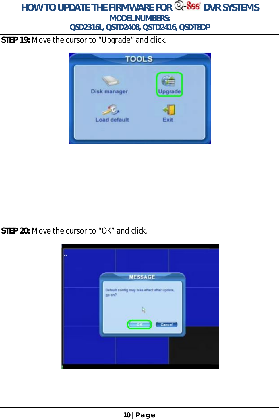 Page 10 of 12 - Q-See Updating The Firmware T User Manual