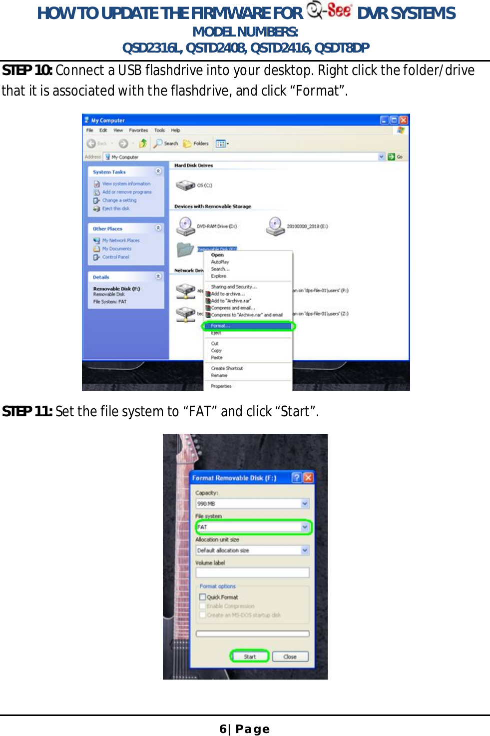 Page 6 of 12 - Q-See Updating The Firmware T User Manual
