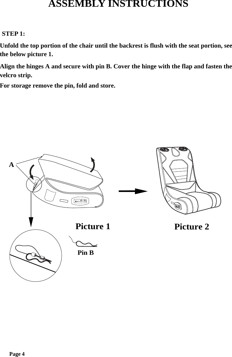 QIANGLONG FURNITURE 4001200 VIDEO GAMING CHAIR User Manual