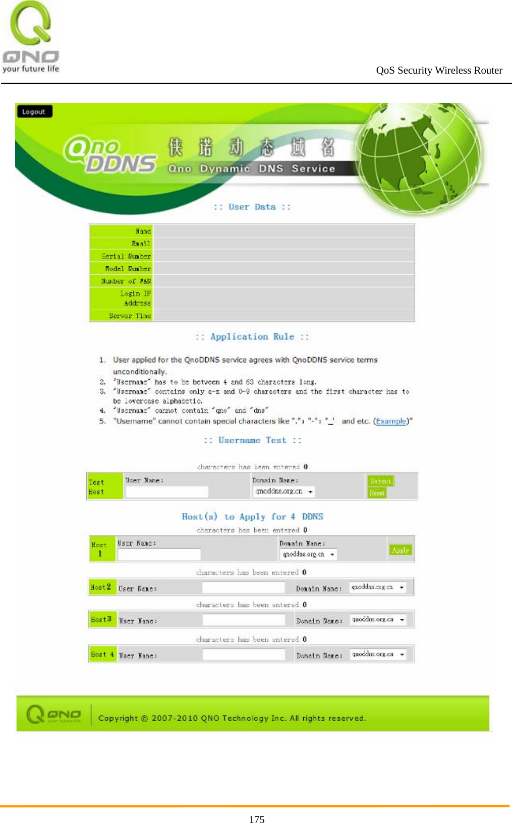                                                             QoS Security Wireless Router      175 