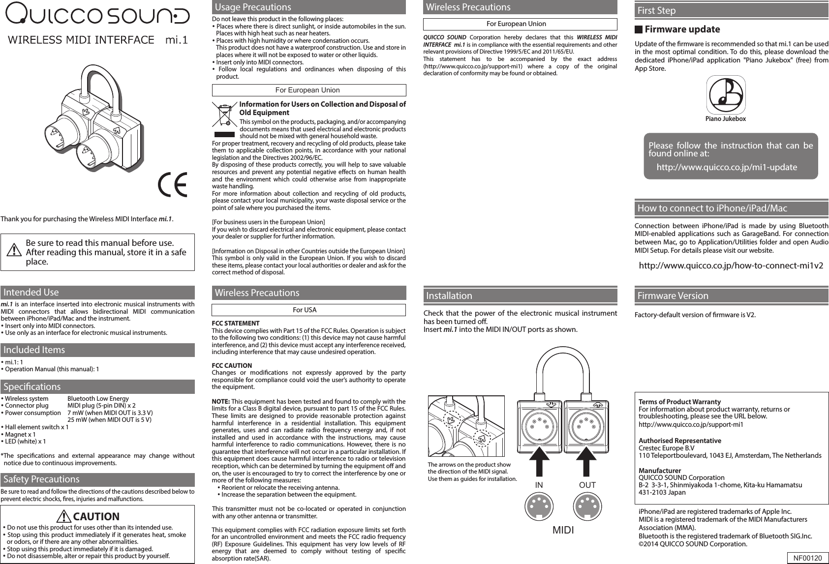 quicco-sound-m1rev3-wireless-midi-interface-user-manual-141016-mi-1-en