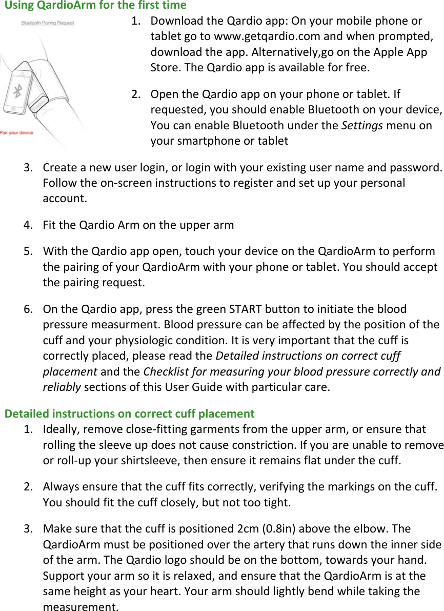 qardioarm manual