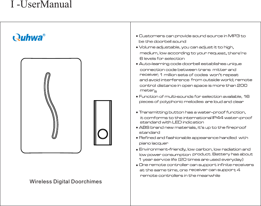 I -UserManualWireless Digital Doorchimes