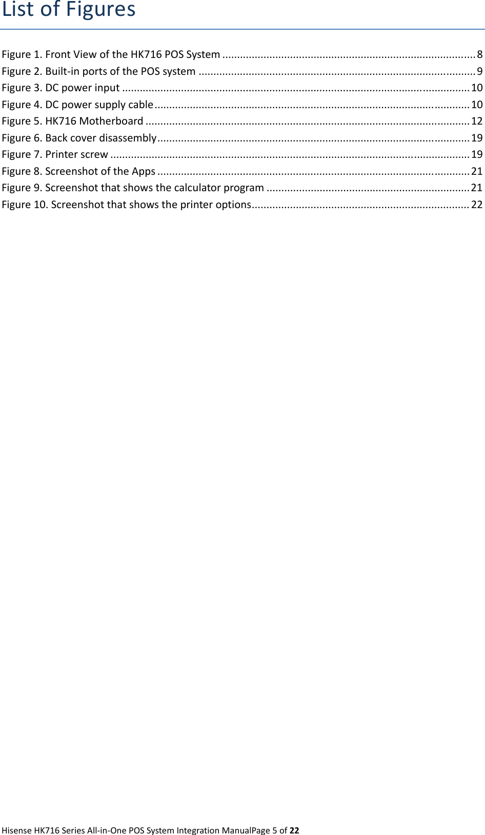 Page 5 of Qingdao Hisense Intelligent Commercial System HK716 All-in-one POS User Manual