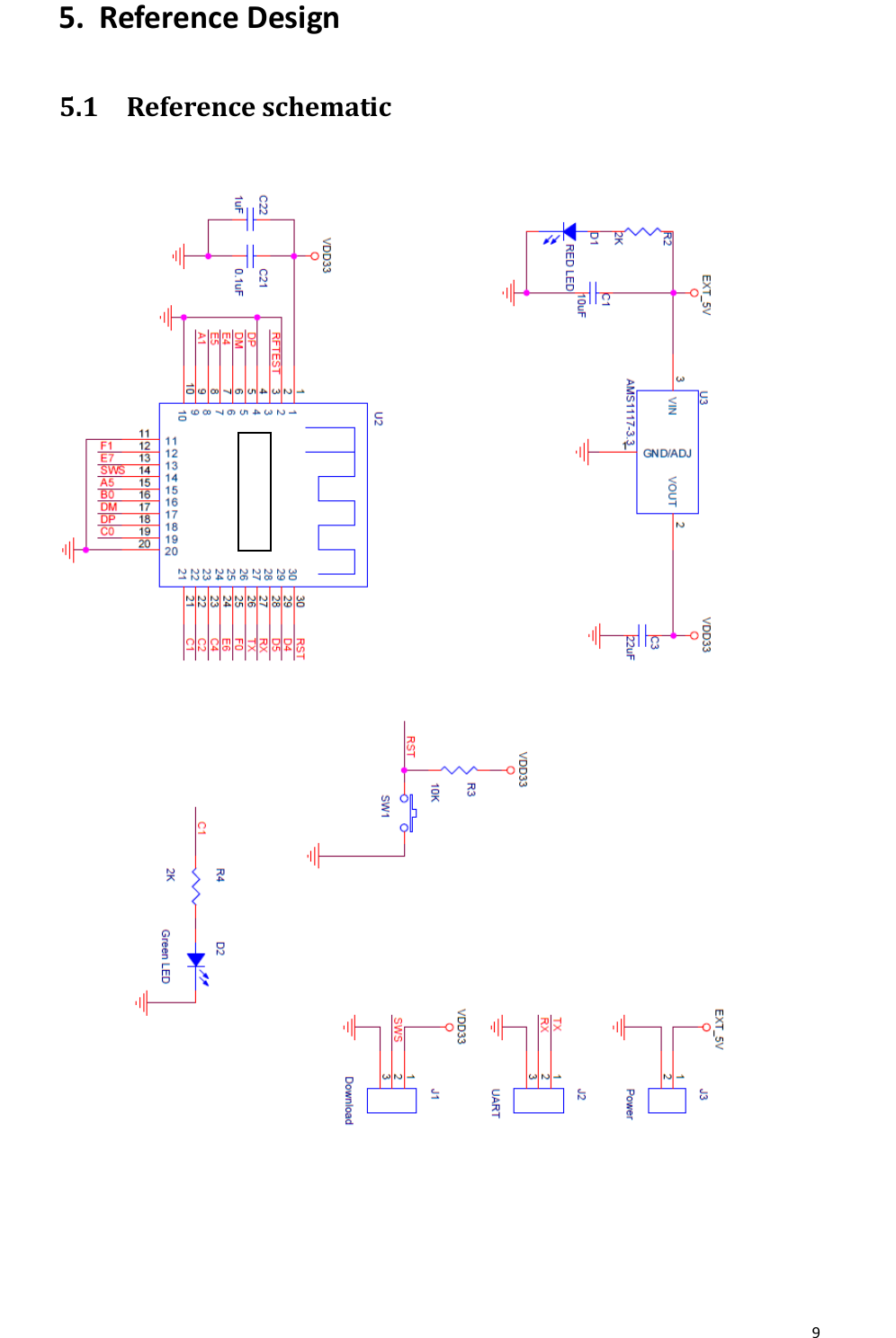       9  5. Reference Design 5.1 Reference schematic   HJ BLEHJ BLE 