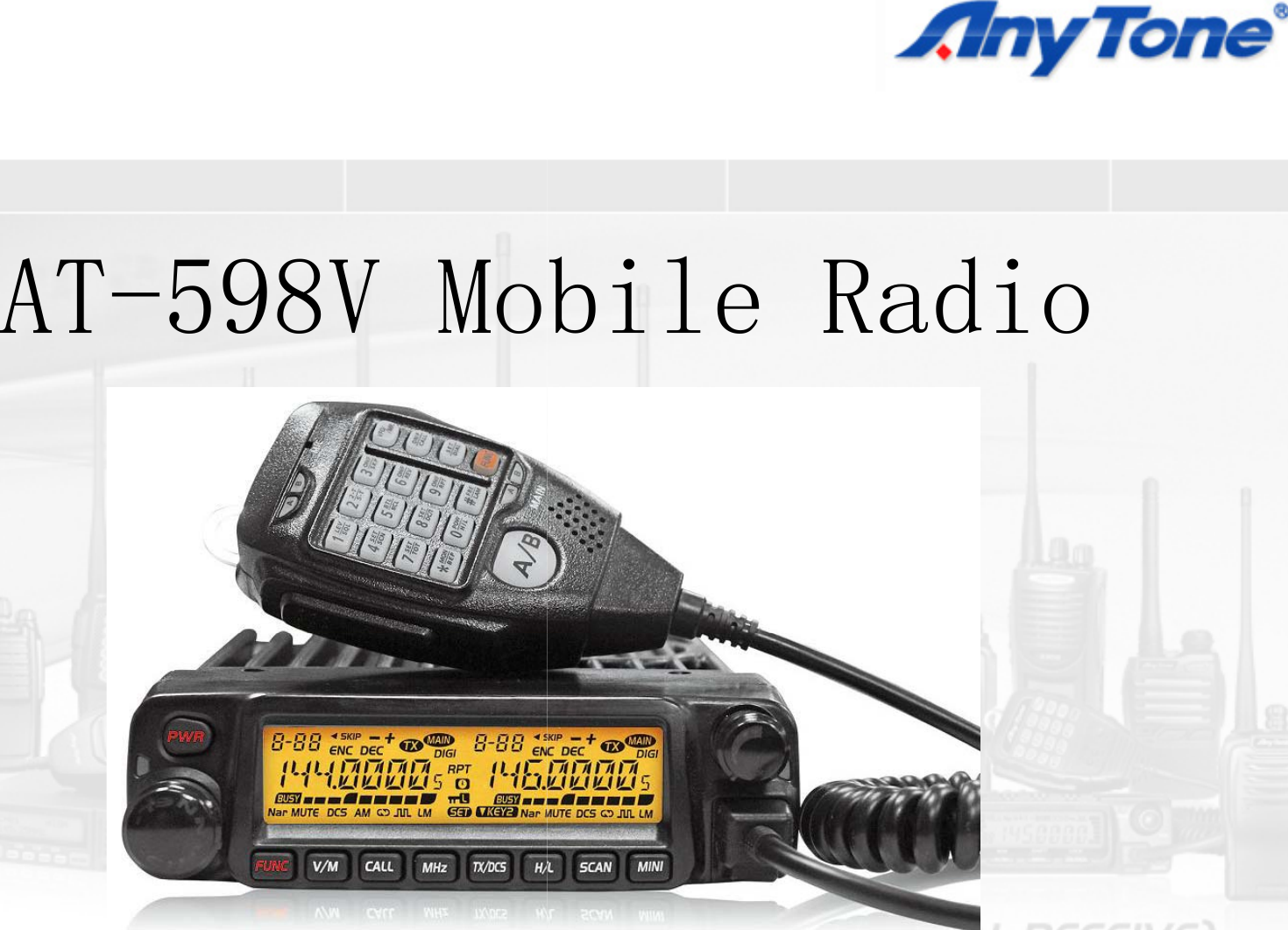 AT598V MAT-598V Mobil R dibile Radio 