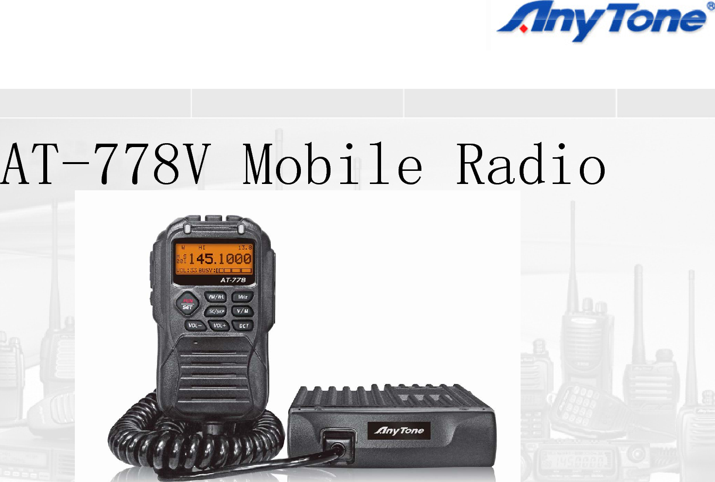 AT778V MAT-778V Mobil R dibile Radio 