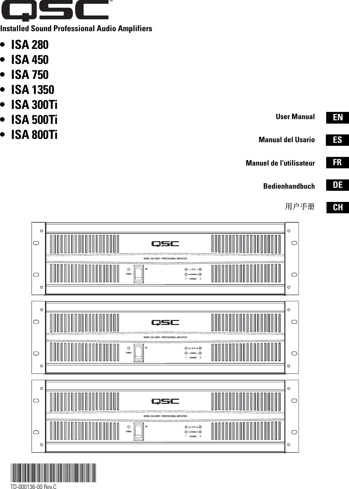 Qsc Sa 1350 Users Manual ISA Series Amplifier User
