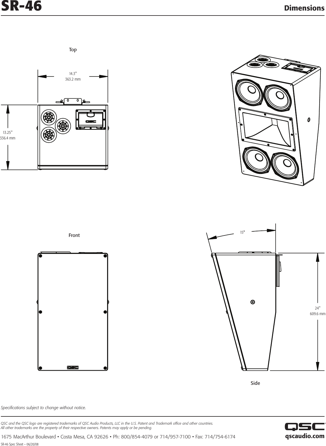 Page 2 of 2 - Qsc Qsc-Sr-46-Users-Manual- SR-46(Cinema Surround Loudspeaker)  Qsc-sr-46-users-manual