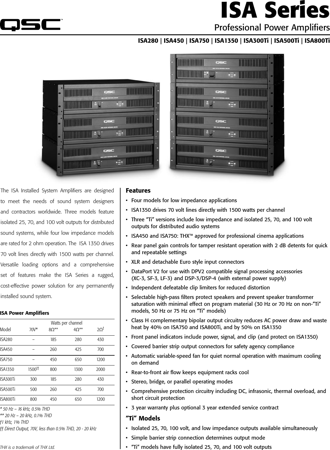 Page 1 of 2 - Qsc Qsc-Stereo-Amplifier-Isa1350-Users-Manual-  Qsc-stereo-amplifier-isa1350-users-manual