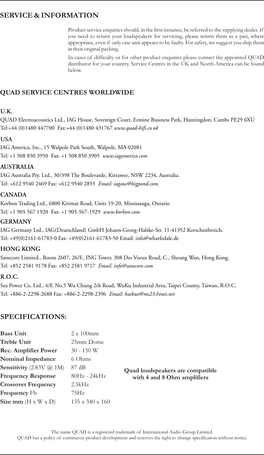 Page 2 of 4 - Quad Quad-Speaker-Users-Manual- L-ite Centre  Quad-speaker-users-manual