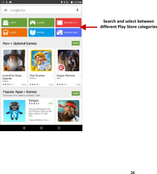 26  Search and select between different Play Store categories 