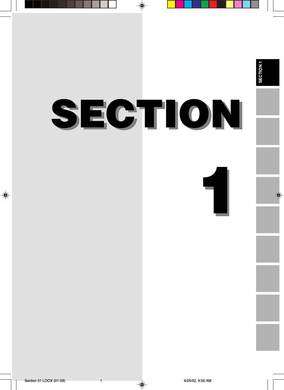 11SECTIONSECTIONSECTION 1Section 01 LOOX (01-09) 6/25/02, 9:56 AM1
