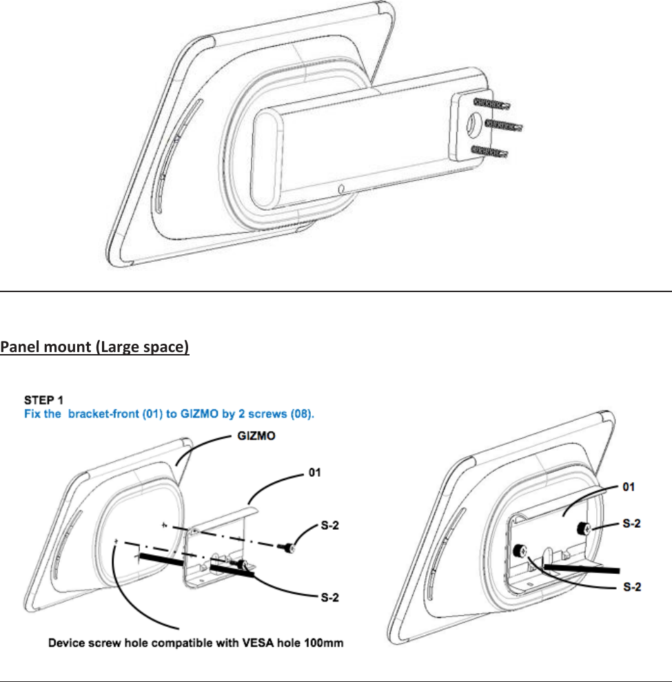    Panel mount (Large space)   