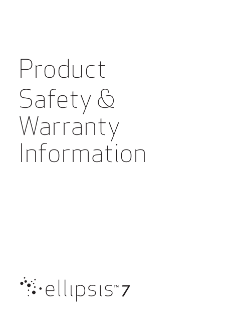 Product Safety &amp; Warranty Information