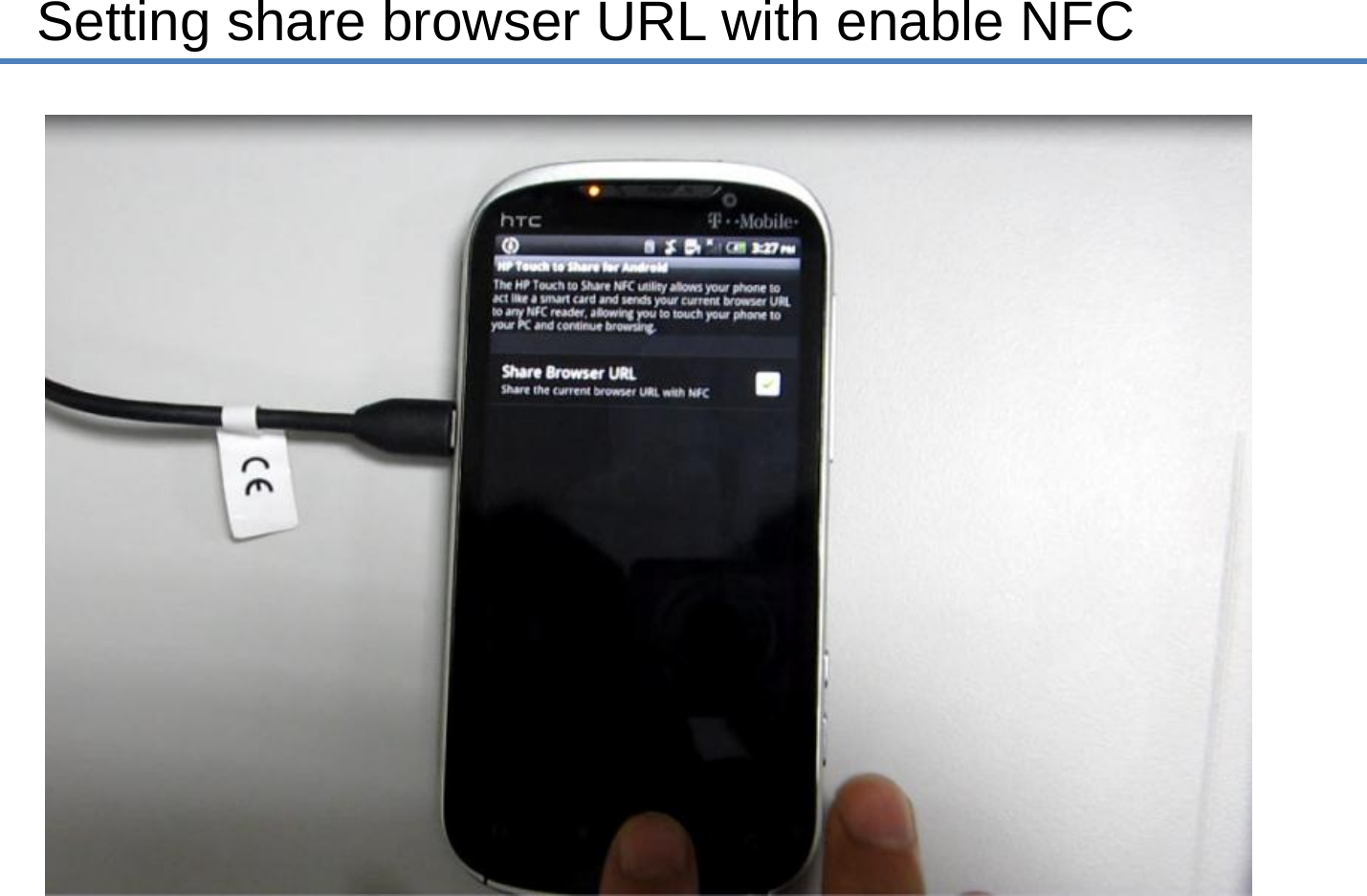 Setting share browser URL with enable NFC