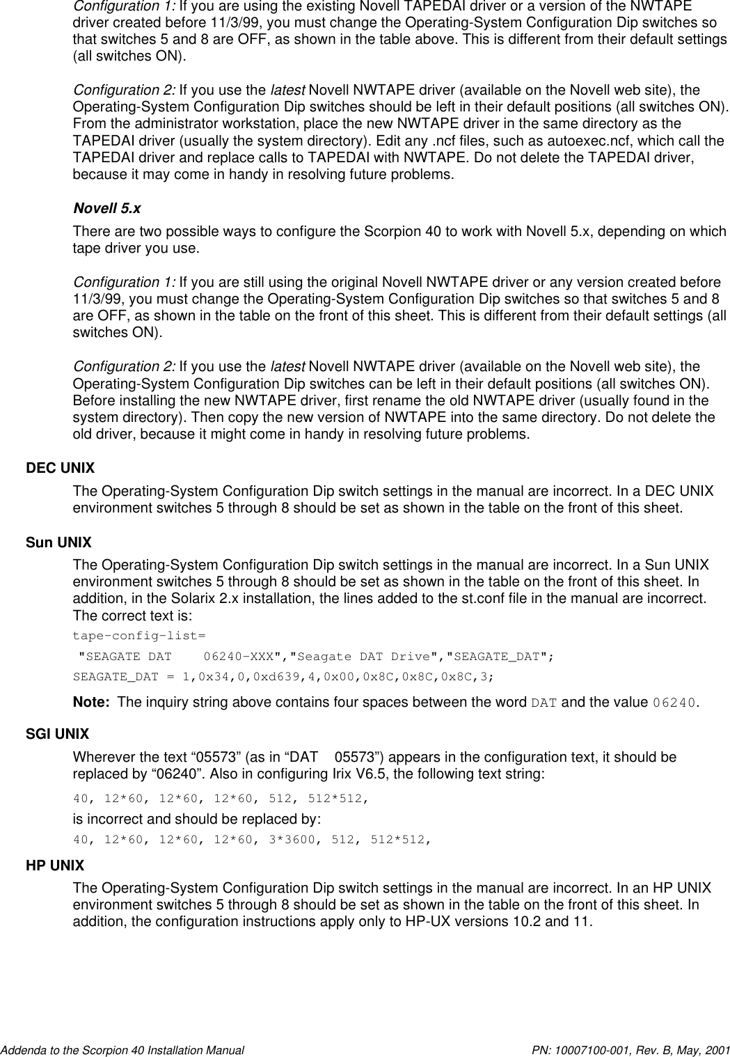 Page 2 of 2 - Quantum Quantum-Dat-40-Drive-Installation-Guide-  Quantum-dat-40-drive-installation-guide