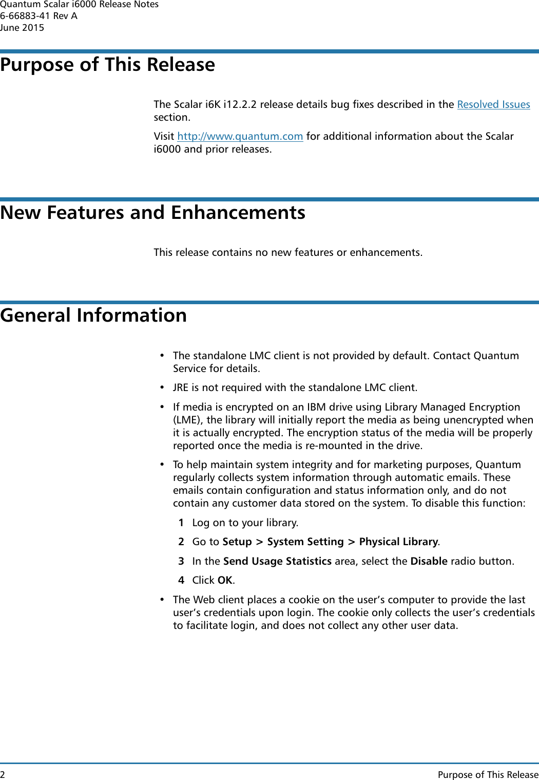 Page 2 of 10 - Quantum Quantum-Scalar-I6000-Release-Notes- Scalar I6000 I10.0.3 Release Notes  Quantum-scalar-i6000-release-notes