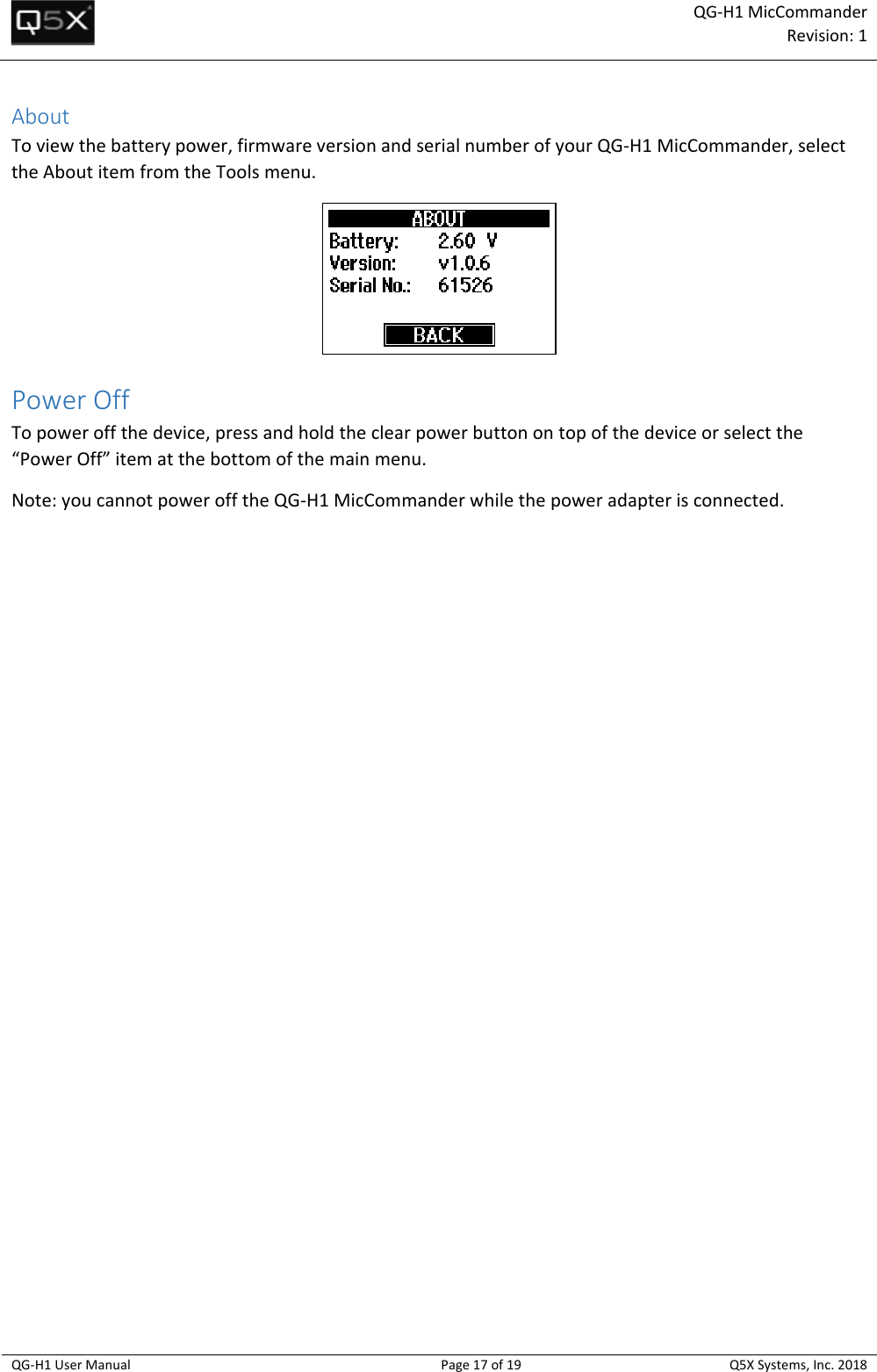 Page 17 of Quantum5x Systems QGH1 QG-H1 MIC COMMANDER AND QG-N3 NETWORK GATEWAY User Manual 
