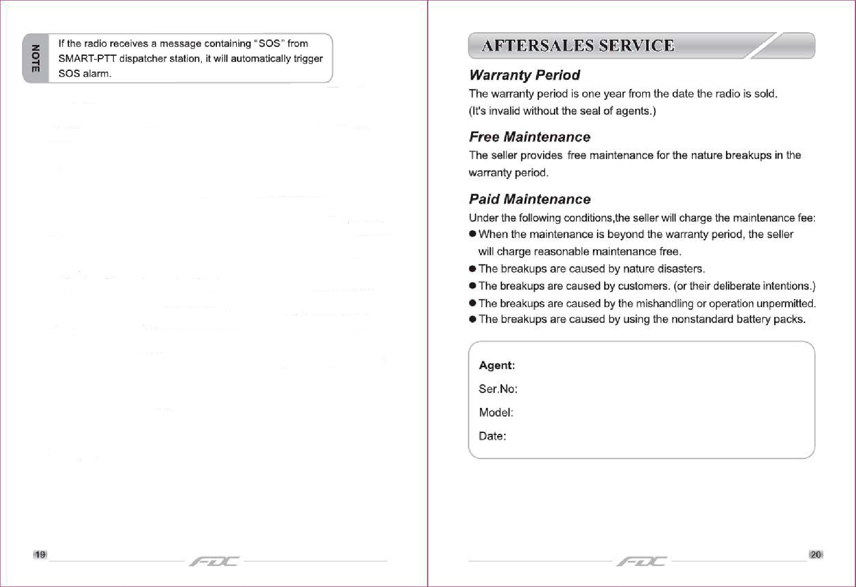 Page 13 of Quanzhou Feidaxin Electronics FD-798W 3G Network Radio User Manual
