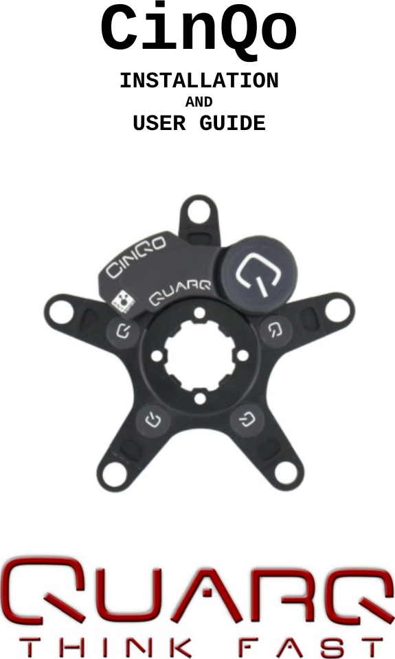 CinQo INSTALLATION  AND  USER GUIDE          